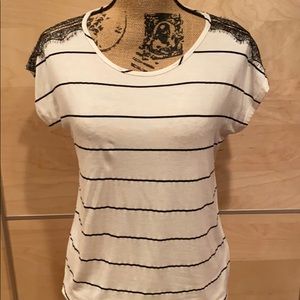 Cream and black striped shirt